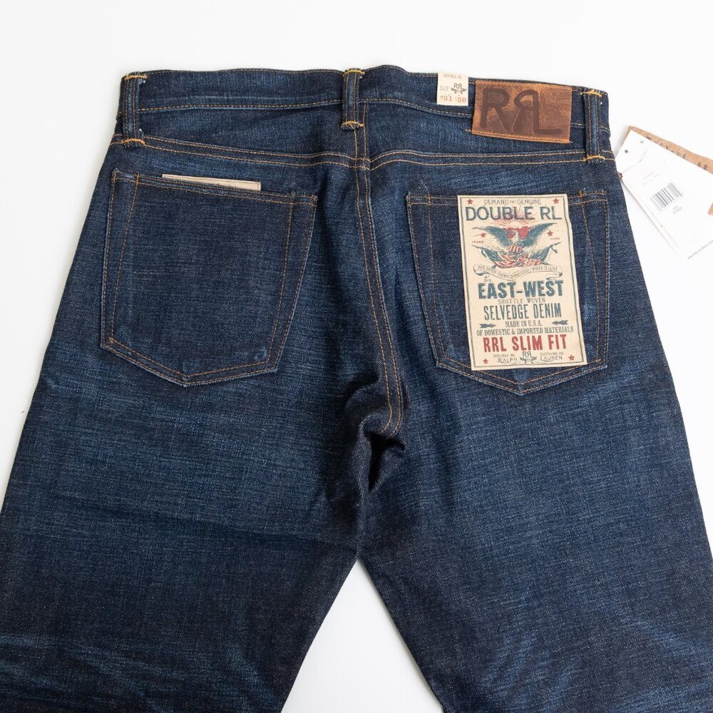 RRL Ralph Lauren Selvedge Denim Jeans 31x30 East West Slim Fit Made in USA - Picture 11 of 16